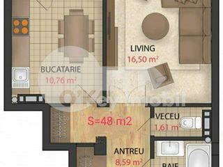 Apartament cu 1 cameră, bloc nou, 48 mp, Botanica, 41900 € ! foto 7