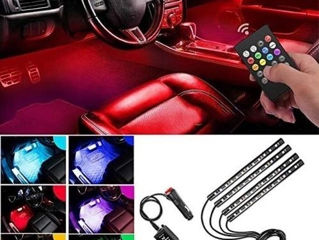 Универсальная RGB Led подсветка салона авто с пультом