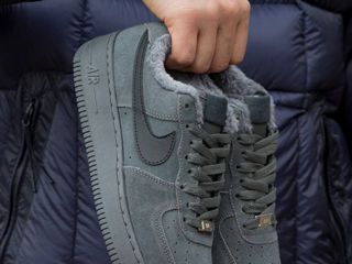 Nike Air Force 1 Low Grey  Unisex Suede cu blana/с мехом foto 2