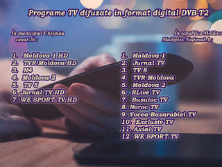Эфирное цифровое телевидение DVBT2 13 каналов комплект с установкой по всей Молдове foto 1