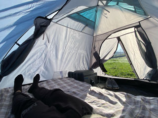 Ghiozdane camping Noi cu cort waterproof 3 persoane, saltea gonflabila, panou solar, Livrare foto 1