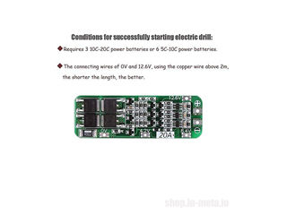 BMS Li-ion board 3S 11.1V 4S 14.8V 20A foto 3