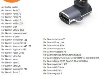 Зарядное устройство Type C/IOS/Micro USB для Garmin Fenix 7/7S/7X/6/6S/6X/5/5S/5X/Venu2 Plus/Vivoact foto 6
