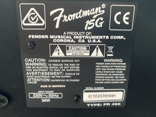 🎸 Гитарный комбик Fender Frontman 15G | 15W | Отличное состояние foto 1