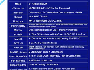 New Classic H610M Gaming Motherboard USB3.2 M.2 PCIE4.0x16 LGA1700 Supports Intel 13/12 foto 10