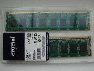 RAM Crucial Udimm DDR3L 8 Gb Kit (2x4) 1600 MHz CL11 NOU sigilat - 400 lei/set foto 1