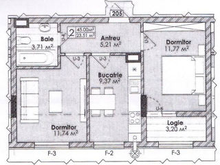 Apartament cu 2 camere, 45 m², Centru, Codru, Chișinău mun. foto 4