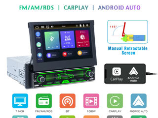 Автомагнитолы с выдвижным экраном! USB, GPS, BT, MP4, Android! Камера в подарок! foto 5