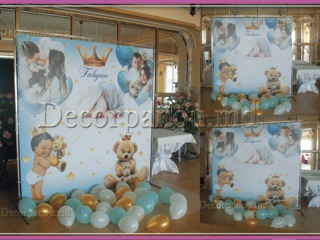 Foto panou , foto stand , banner ca decor cu baloane pentru nunta , cumetrie , zi de nastere , botez foto 3