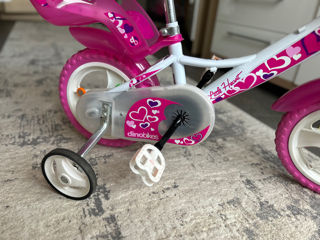 Bicicleta copii Dino Bikes 12' Little Heart alb si roz foto 5