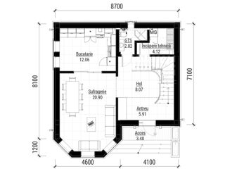 Casă de locuit individuală cu 2 niveluri / P+M / 110.30 m2 / construcții / arhitect / proiecte foto 5