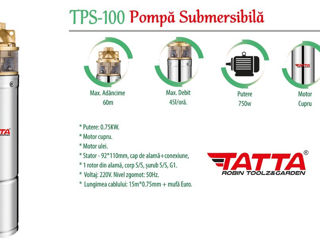 Pompa apa adincime Tatta TPS100 750 W/ / Credit în 10 rate! foto 2