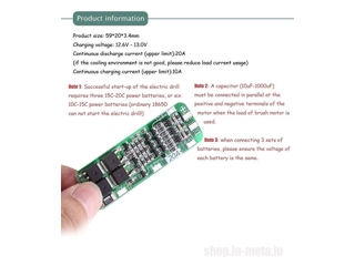 BMS Li-ion board 3S 11.1V 4S 14.8V 20A foto 2