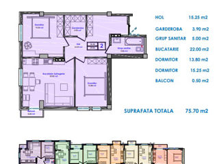 Apartament cu 1 cameră, 48 m², Durlești, Chișinău foto 11