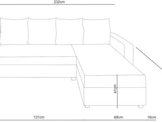 Canapea de colț Space Meble Astana 132x200 /Livrare în toată Moldova/ Credit 0% foto 4