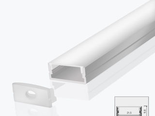 Profil din aluminiu pentru bandă LED incastrat rigips, panlight, profil LED incastrat sub tencuiala foto 11