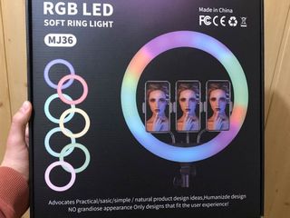 Lampa inelara 36 cm RGB pentru Tik-Tok, bloggeri foto 2