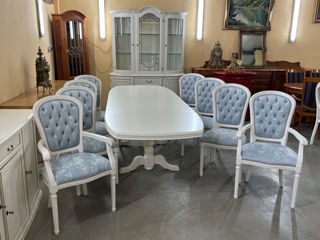 Masa alba cu 8 scaune,produs din lemn, Белый стол с 8 стульями, деревянное изделие, foto 15