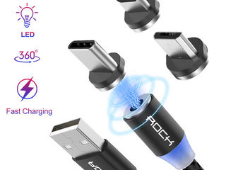 Cablu transfer de date alimentare magnetic type-c, micro usb, lightning multifunctionale foto 8