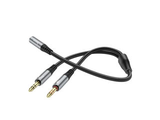 Cablu adaptor audio HOCO UPA21 2-in-1 3,5 pentru căști (femă la 2*masculi)