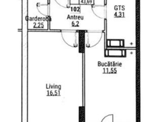 Apartament cu 1 cameră, 44 m², Durlești, Chișinău foto 4