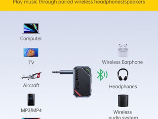 Aux conector transmitator audio wireless Bluetooth adaptor foto 7