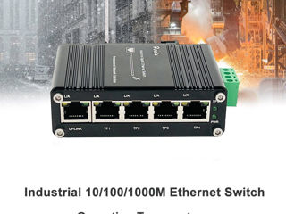 Mini Industrial 5-Port Gigabit Ethernet Switch 10/100Mbps half/full duplex and 1000Mbps full duplex foto 4