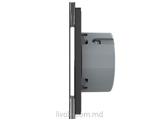 Блок сенсорных выключателей Ливоло: одноклавишный + двухклавишный, стекло черное foto 3