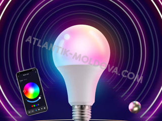 Умная, многоцветная  лампочка Tuya-15 ВТ. Smart led lamp foto 5