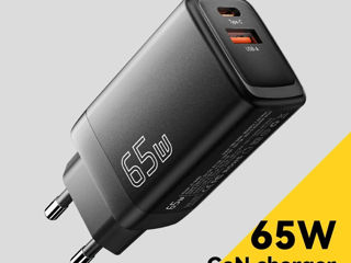 Зарядка для ноутбука  и телефонов Зарядное устройство, Essager, 65 Вт, USB, USB-C, PD, QC, GaN foto 7