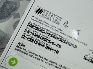 Iphone 15 128gb Pink Sigilat  Original  Garantie Apple  Neverlock  Orice Sim foto 2
