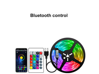 Bandă LED RGB 5050 cu telecomandă, 5 m, 5 Volți, USB, Bluetooth IP65 Caracteristici Număr de model -