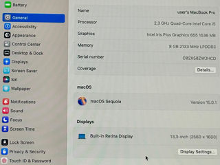 MacBook Pro 13" 2018  Model A1989 Silver 8 GB RAM  256 GB SSD foto 3