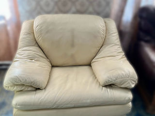 Canapea sofa divan fotoliu din piele naturala foto 6
