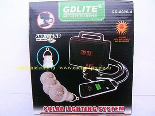 Набор светодиодные лампы + солнечная батарея Gdlite GD-8017A foto 1