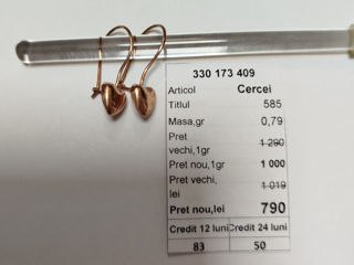 Cercei 585* 0,79gr - 790 lei