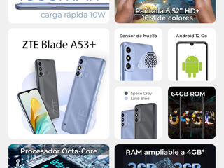 Мобильный телефон ZTE Blade A53+ 4GB 2 SIM Smartphone Android как Samsung /iPhone foto 4