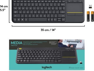 Беспроводная сенсорная клавиатура Logitech K400 Plus Wireless Touch foto 5