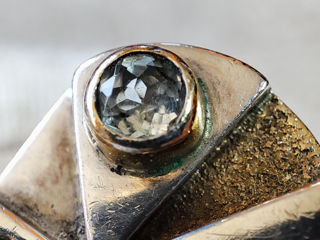 дизайнерское кольцо серебро + золото  с гранатами и топазом всё натуральное  проверяем !  17.5 раз foto 5