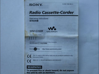 Sony.Walkman.Pleer-Rеcorder WM-GX 688. autoreverse recording.Made in Japan foto 3