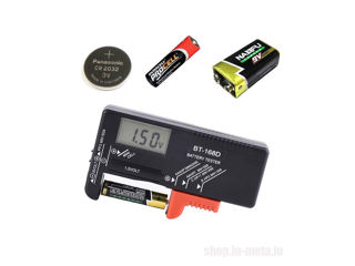 BT168D Digital Battery tester 1.5V-9V Tester digital pentru baterii. foto 3