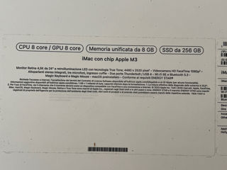 iMac  24inch M3 8/256gb nou foto 3