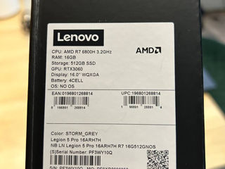 Продам gaming Lenovo Legion 5 pro RTX 3060 140w 16 RAM 500GB SSD Ryzen 7 foto 2