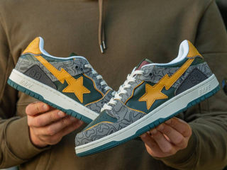 A Bathing Ape Bape Sk8 Sta Khaki/Grey foto 2