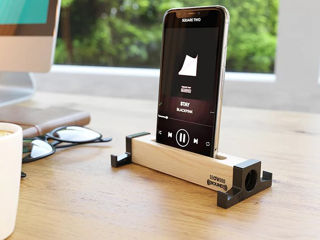 Suport din lemn pentru telefon, tableta cu efect amplificare sunet.