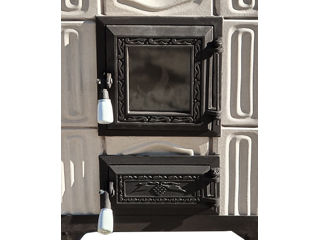 Soba mobilă turn 4 randuri teracota bizantin ivory usa sticla evacuare verticala foto 7