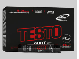 Pre-workout Testo Shot, 20 x 25 ml, Cafea