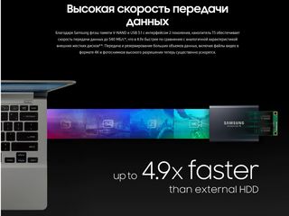 Новый внешний SSD Samsung T5 на 250gb, недорого ! foto 3