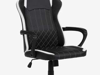 Scaun gaming lerbjerg negru/alb foto 1