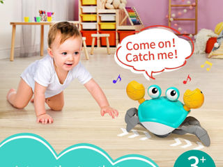 Jucarie interactiva pentru copii, crab mergator cu lumini/ Интерактивная музыкальная игрушка краб foto 3